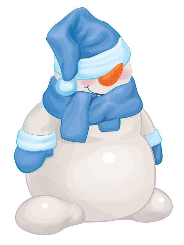 Vector Snowman Cartoon.